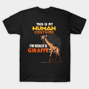 This Is My Human Costume Im Really A Giraffe Halloween T-Shirt